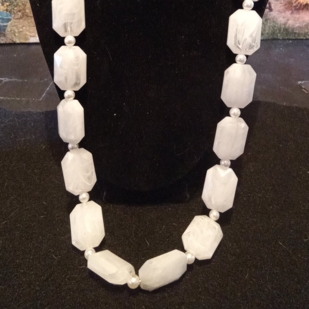 Vintage Ice Cube Bead Necklace
